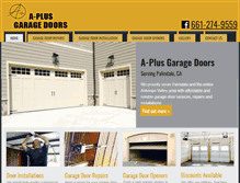 Tablet Screenshot of aplusgaragedoorsav.com